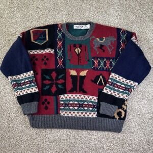 Vintage Robert Scott Ltd Womens Size 38 100% Pure Wool Holiday‎ Crewneck Sweater